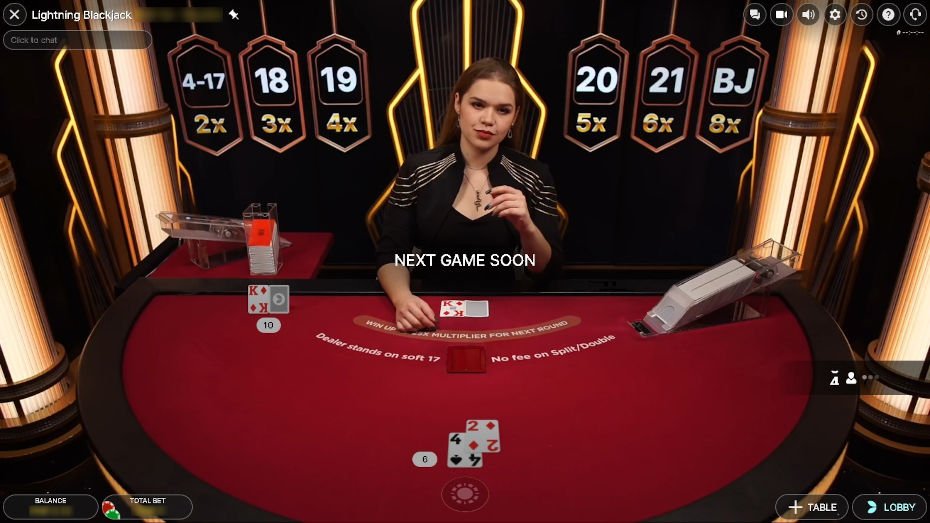 Lightning Blackjack en Vivo
